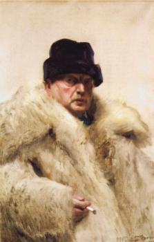 安德斯 左恩 Self-Portrait in a wolfskin